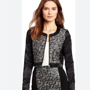 Elegant Cluny Black and Gray Women's Bomber Jacket